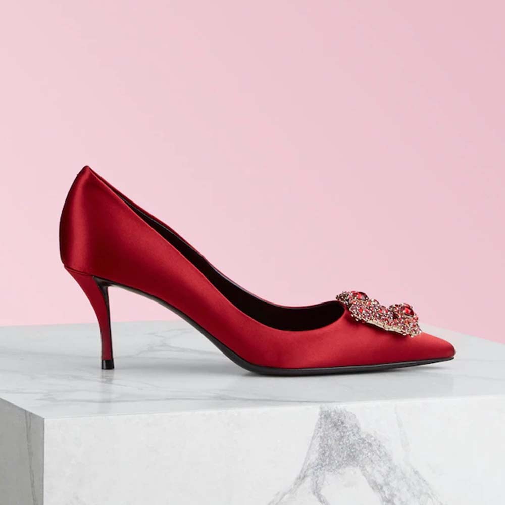 Heeled Harrods Roger Vivier Shoes Roger Vivier Satin Flower Strass