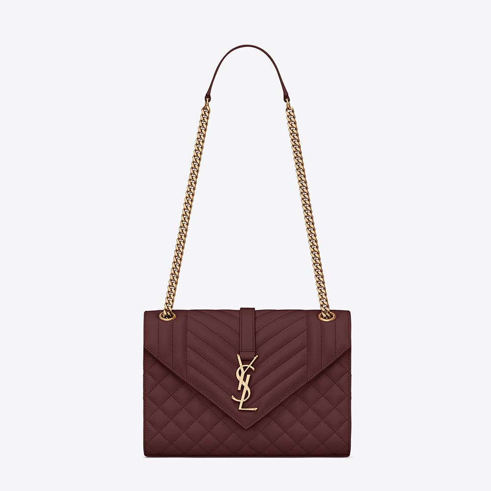 Saint Laurent YSL Women Envelope Medium Bag In Mix Matelasse Grain DE