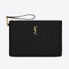 Saint Laurent YSL Women Monogram A5 Pouch In Matelasse Leather Black