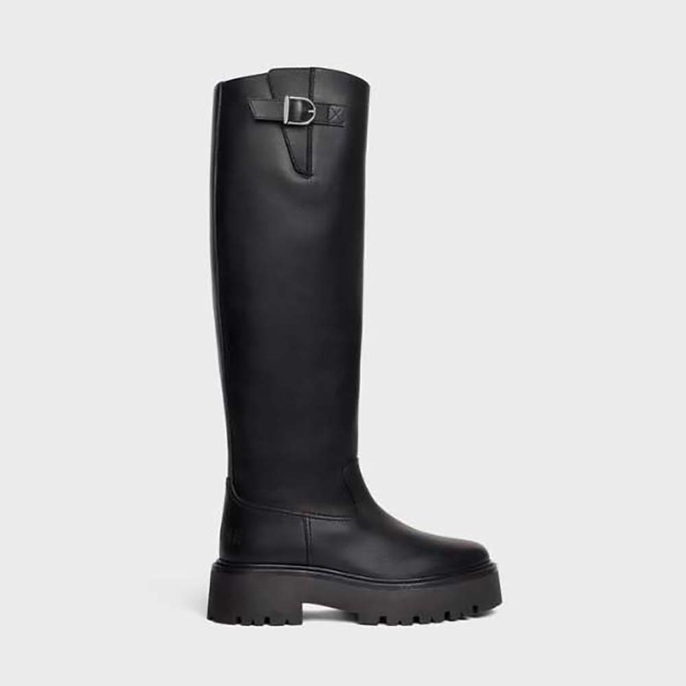 Celine Women Buckled High Boot In Calfskin