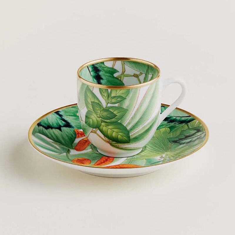 Hermes Unisex Passifolia Tea Cup And Saucer