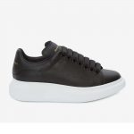 Alexander Mcqueen Unisex Oversized Sneaker Black Smooth Calf Leather Lace-Up Sneaker