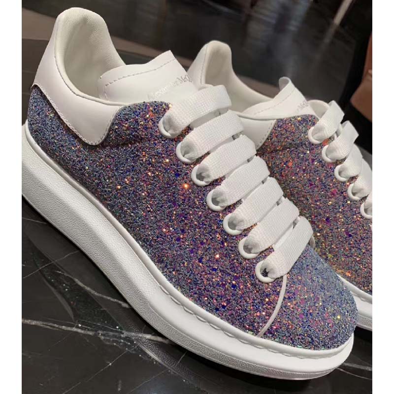 multicolor shell glitter oversized sneakers