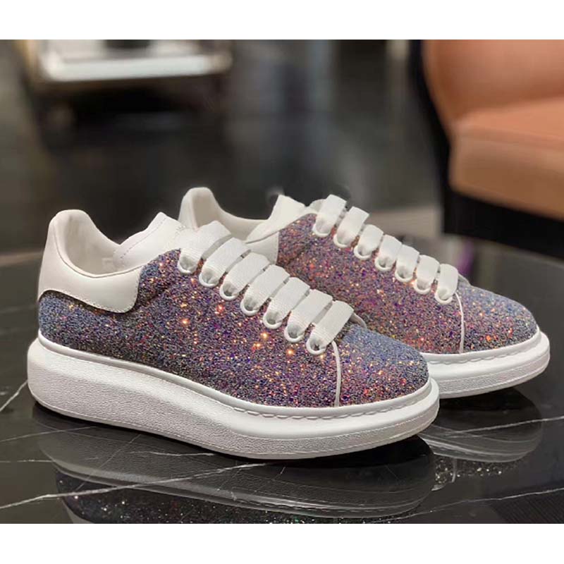 multicolor shell glitter oversized sneakers