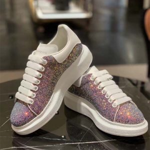 multicolor shell glitter oversized sneakers