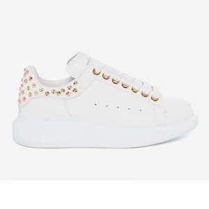Alexander Mcqueen Women Shoes Oversized Sneaker in Calf Leather-White