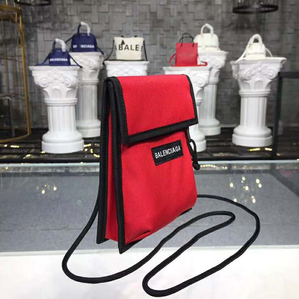 Balenciaga red explorer cheap pouch