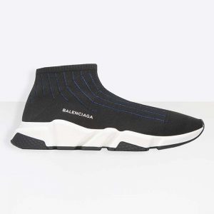 Balenciaga Men Speed Trainer Ribs Shoes Black