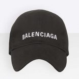 Balenciaga Unisex Classic Baseball Cap with Balenciaga Embroidered Logo-Black