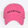 Balenciaga Unisex Classic Baseball Cap with Balenciaga Embroidered Logo-Pink