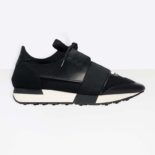 Balenciaga Unisex Shoes Race Runners Multi-Materials Contrasted Runners-Black