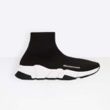 Balenciaga Unisex Speed Trainers in Knit and Balenciaga Logo-Black