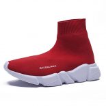 Balenciaga Unisex Stretch Mesh High Top Sneakers-Red
