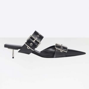 Balenciaga Women BB Slingback Patent Extreme Pointed Toe Patent Calfskin