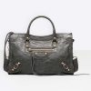 Balenciaga Women Classic Gold City Small Size Lambskin Bag-Grey 12 Balenciaga Women Classic Gold City Small Size Lambskin Bag-Grey