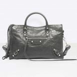 Balenciaga Women Classic Silver City Medium Size Lambskin Bag