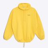 Balenciaga Women Hoodie Cardigan Logo Printed Hooded Sweater-Yellow