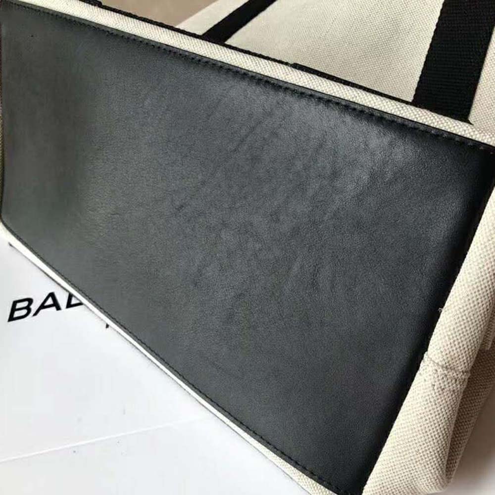 Balenciaga Women Navy Cabas M Large Size Cotton Canvas Calfskin 5 Balenciaga Women Navy Cabas M Large Size Cotton Canvas Calfskin - Image 5