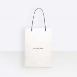 Balenciaga Women North-South Calfskin Shopping Bag M-White