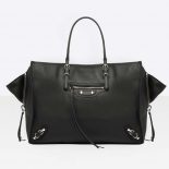 Balenciaga Women Papier B4 Zip Around Cross Body Horizontal Tote-Black