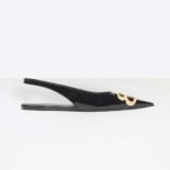 Balenciaga Women Shoes BB Slingback Paten 5mm Heel-Black