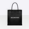 Balenciaga Women Shooping Tote XXS Small Natural Grain Calfskin-Black