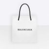 Balenciaga Women Shopping Tote XXS Bag in Calfskin Leather-White