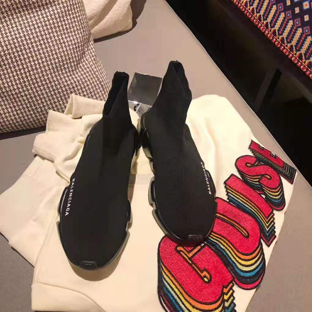Balenciaga Women Speed Trainers Stretch Knit Trainers Black Textured Sole 3 Balenciaga Women Speed Trainers Stretch Knit Trainers Black Textured Sole - Image 3