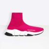 Balenciaga Women Speed Trainers in Knit and Balenciaga Logo-Rose 11 Balenciaga Women Speed Trainers in Knit and Balenciaga Logo-Rose