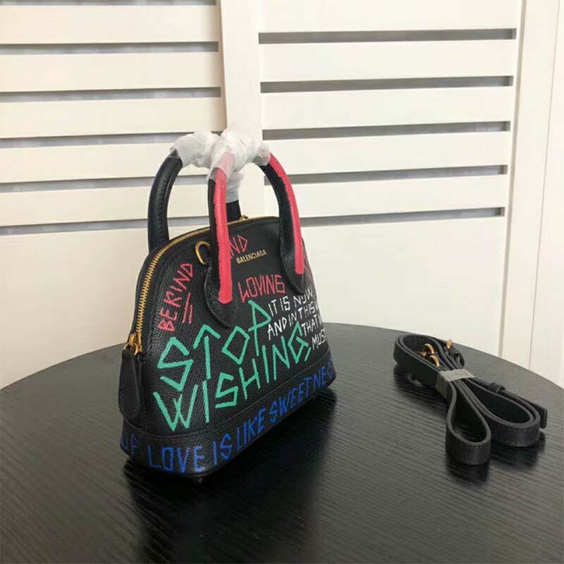 Balenciaga Ville Graffiti Xxs Bag in Black