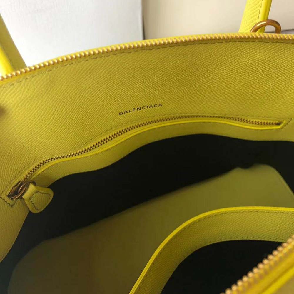 Balenciaga Women Ville Top Handle XXS Small Graffiti Calfskin-Yellow