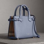 Burberry Small Banner Bag in Leather and House Check-Grey