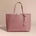 Burberry Women Embossed Leather Tote-Pink