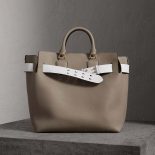 Burberry Women Large Leather Belt Bag-Silver
