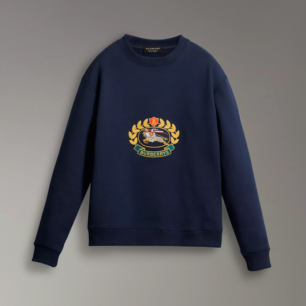 Burberry Men Reissued Jersey Sweatshirt Navy