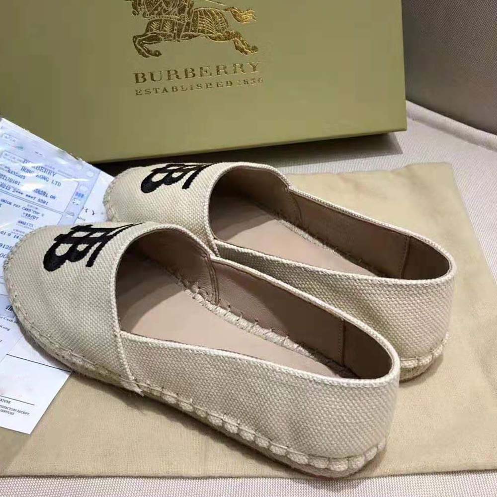monogram motif cotton and leather espadrilles