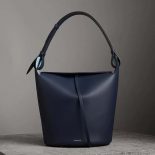 Burberry Women The Large Leather Bucket Bag-Navy