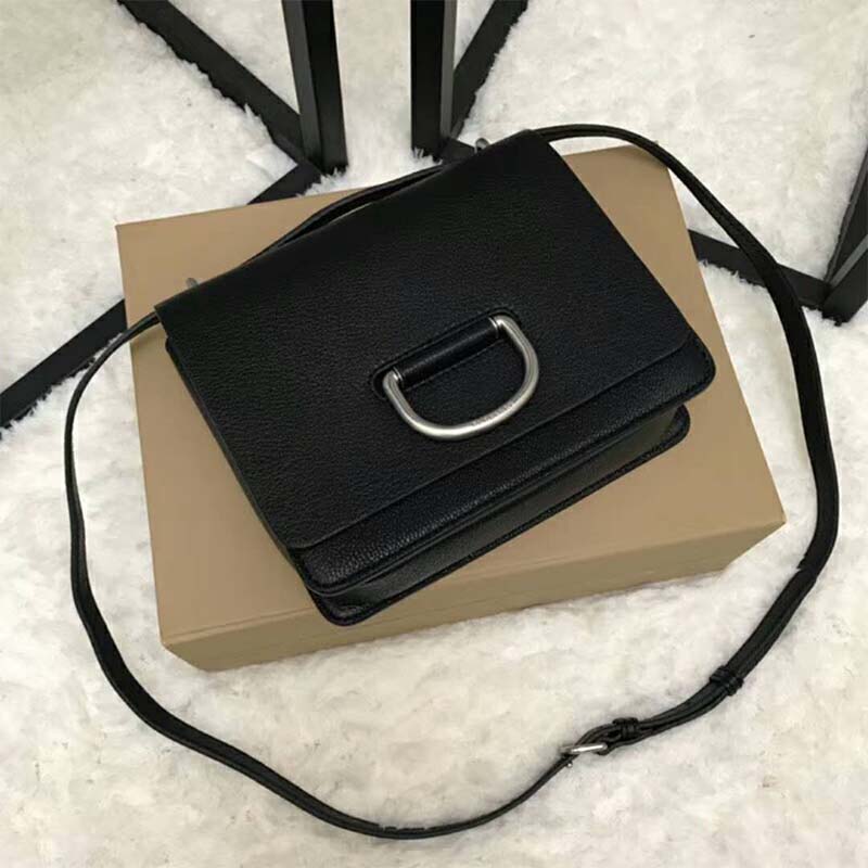 $1690 BURBERRY D-Ring Small Bag Chain Strap Goat Leather Black -  Luxgentleman