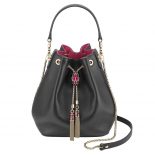 Bvlgari Women Bucket Serpenti Forever in Black Smooth Calf Leather