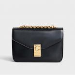 Celine Women Medium C Bag in Shiny Calfskin-Black