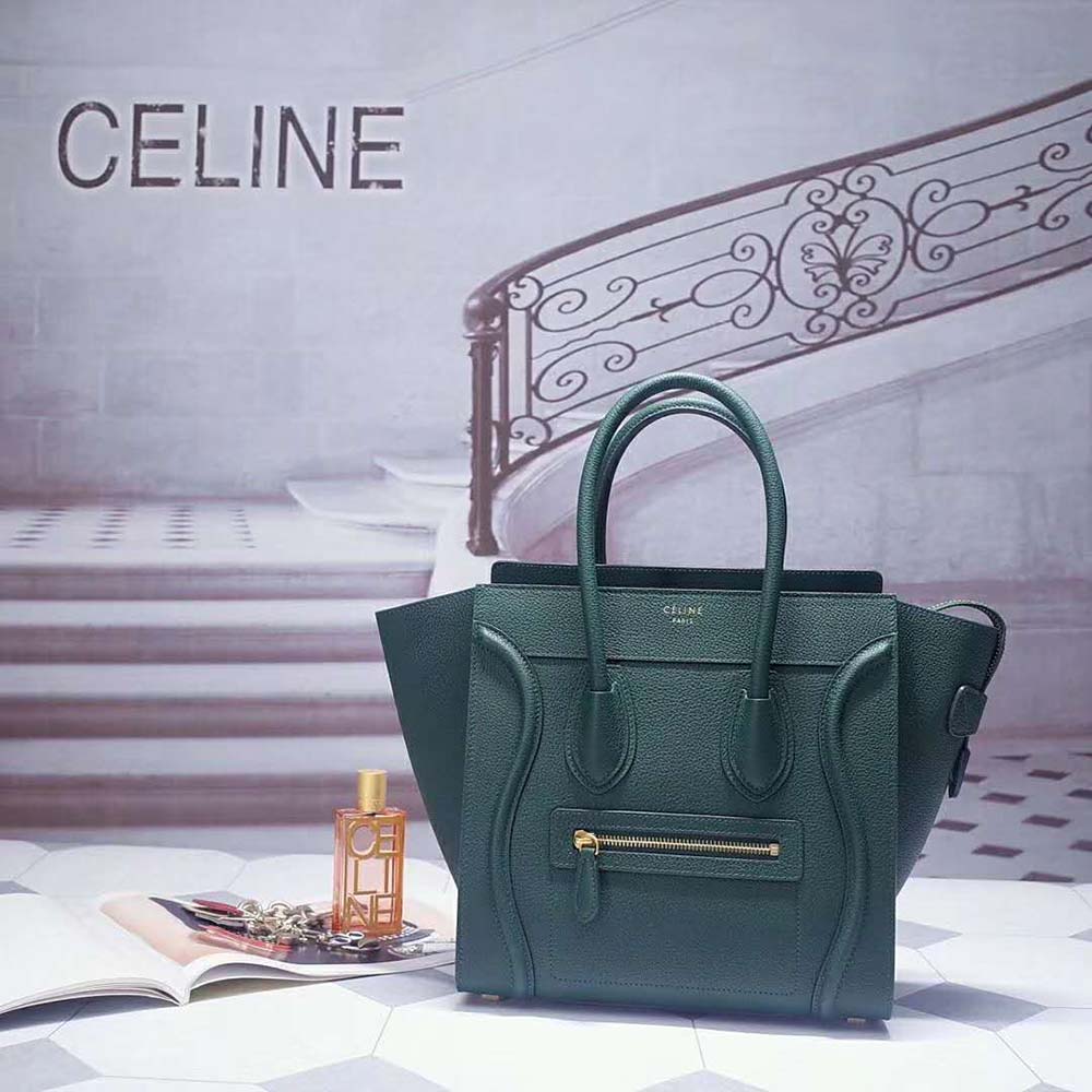 celine micro luggage green