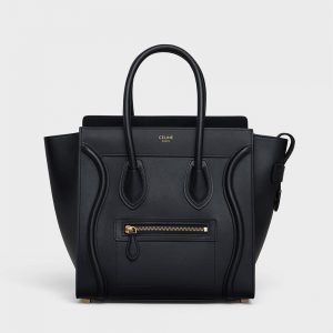 Celine Women Micro Luggage Handbag in Smooth Calfskin-Black