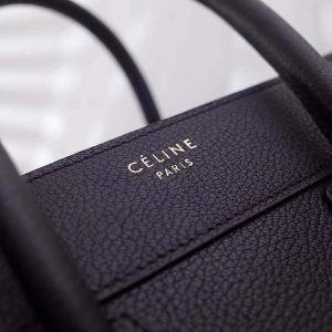 Celine Luggage Drummed Calfskin Mini Black