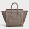 Celine Women Mini Luggage Handbag in Baby Drummed Calfskin-Brown