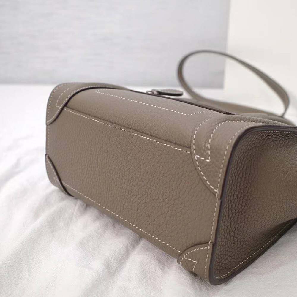 Celine Women Mini Luggage Handbag in Baby Drummed Calfskin-Brown 5 Celine Women Mini Luggage Handbag in Baby Drummed Calfskin-Brown - Image 5