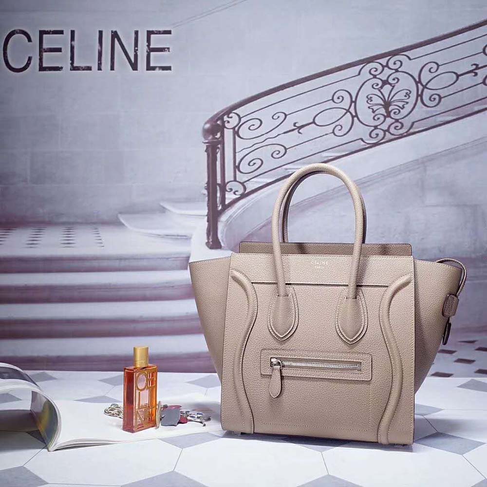 Celine mini luggage clearance handbag in drummed calfskin