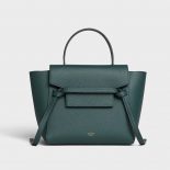 Celine Women Nano Belt Bag in Grained Calfskin Bag-Green