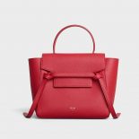 Celine Women Nano Belt Bag in Grained Calfskin Bag-Red