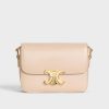 Celine Women Teen Triomphe Bag in Shiny Calfskin-Sandy