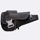 Dior Men Saddle Bag in Black Calfskin